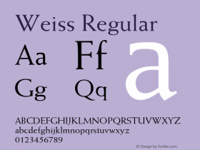 Weiss OTF 1.0;PS 001.000;Core 1.0.22图片样张