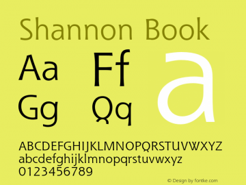 Shannon-Book OTF 1.0;PS 001.000;Core 1.0.22图片样张
