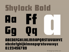 Shylock Bold Macromedia Fontographer 4.1 7/20/96图片样张