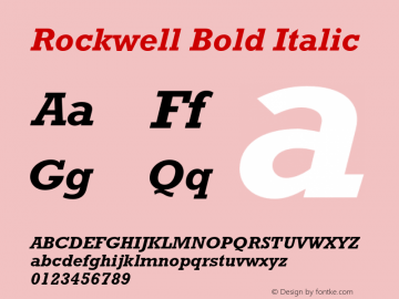 Rockwell-BoldItalic OTF 1.0;PS 001.000;Core 1.0.22图片样张