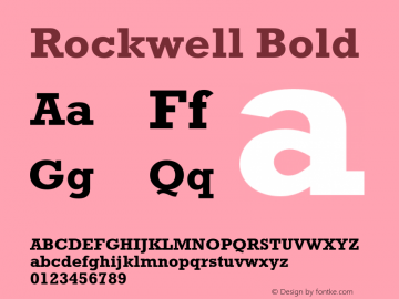 Rockwell-Bold OTF 1.0;PS 001.000;Core 1.0.22图片样张