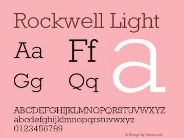 Rockwell-Light OTF 1.0;PS 001.000;Core 1.0.22图片样张