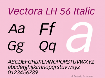 VectoraLH-Italic OTF 1.0;PS 001.000;Core 1.0.22图片样张