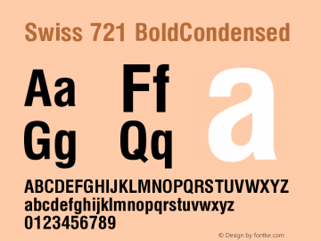 Swiss 721 Bold Condensed Version 003.001图片样张