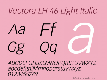 VectoraLH-LightItalic OTF 1.0;PS 001.000;Core 1.0.22图片样张