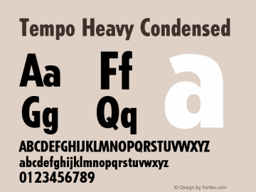 Tempo-HeavyCondensed OTF 1.0;PS 001.001;Core 1.0.22图片样张