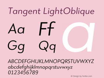 Tangent-LightOblique 1.0; pdf-x uazero; original kerning;图片样张