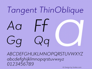 Tangent-ThinOblique 1.0; pdf-x uazero; original kerning;图片样张
