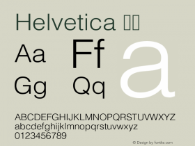 Helvetica 细体 图片样张