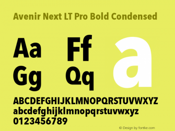 Avenir Next LT Pro Bold Condensed Version 1.00图片样张
