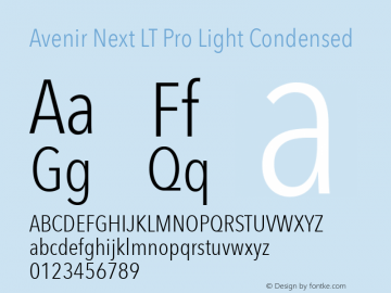 Avenir Next LT Pro Light Condensed Version 1.00图片样张