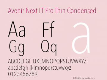 Avenir Next LT Pro Thin Condensed Version 1.00图片样张