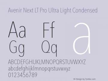 Avenir Next LT Pro Ultra Light Condensed Version 1.00图片样张