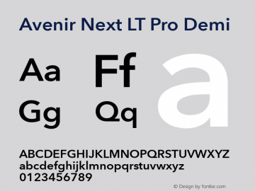 Avenir Next LT Pro Demi Version 1.00图片样张