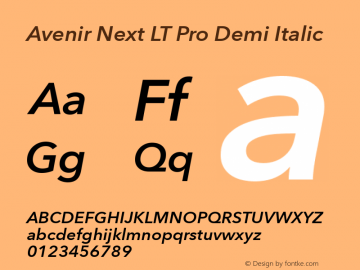 Avenir Next LT Pro Demi Italic Version 1.00图片样张