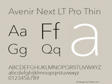 Avenir Next LT Pro Thin Version 2.00图片样张