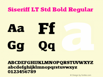 Siseriff LT Std Bold Regular Version 1.000;PS 001.000;Core 1.0.38图片样张