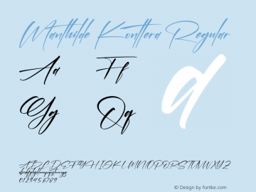 Manthilde Konttera Version 1.00;November 23, 2021;FontCreator 13.0.0.2680 64-bit图片样张