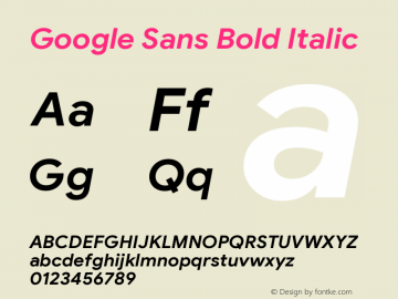 Google Sans Bold Italic Version 1.023图片样张