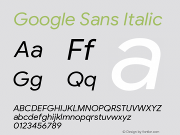 Google Sans Italic Version 1.023图片样张