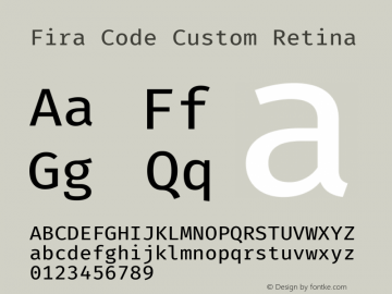 Fira Code Custom Retina Version 5.002图片样张