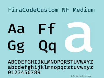 Fira Code Custom Medium Nerd Font Complete Windows Compatible Version 5.002图片样张