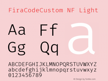 Fira Code Custom Light Nerd Font Complete Windows Compatible Version 5.002图片样张