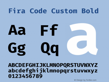 Fira Code Custom Bold Version 6.002图片样张