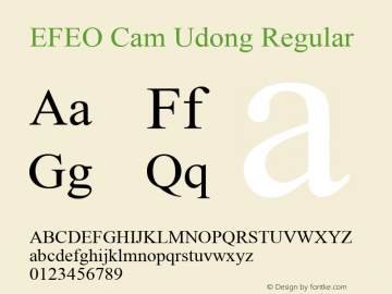 EFEO Cam Udong Version 1.00;March 5, 2018;FontCreator 11.0.0.2403 64-bit图片样张