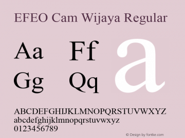 EFEO Cam Wijaya Version 1.00;March 5, 2018;FontCreator 11.0.0.2403 64-bit图片样张