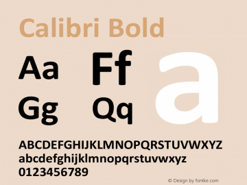 Calibri Bold Version 6.23图片样张