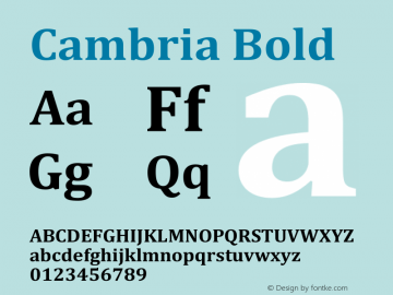 Cambria Bold Version 6.98图片样张