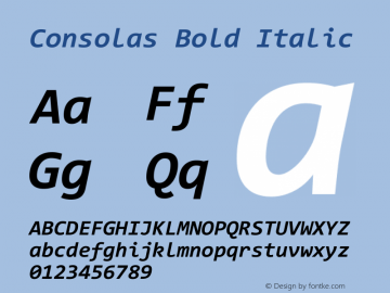 Consolas Bold Italic Version 7.00图片样张