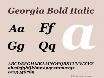 Georgia Bold Italic Version 5.59图片样张