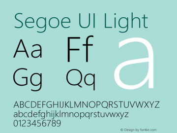 Segoe UI Light Version 5.62图片样张