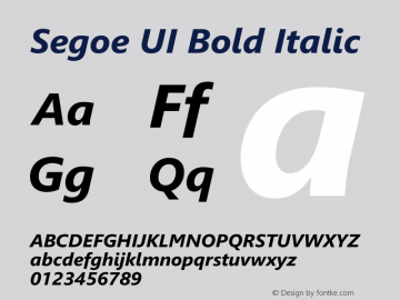 Segoe UI Bold Italic Version 5.32图片样张