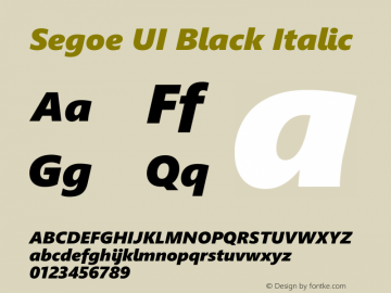 Segoe UI Black Italic Version 2.02图片样张