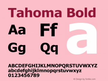 Tahoma Bold Version 7.00图片样张