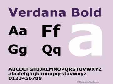 Verdana Bold Version 5.33图片样张