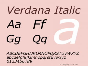 Verdana Italic Version 5.33图片样张