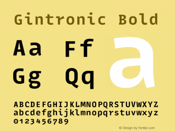 Gintronic-Bold Version 1.1 | wf-rip DC20180615图片样张