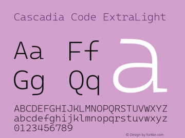 Cascadia Code ExtraLight Version 2111.001图片样张