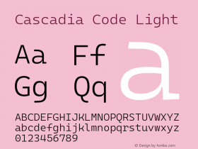 Cascadia Code Light Version 2111.001图片样张