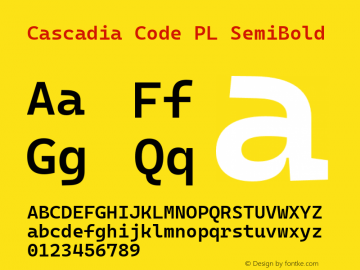 Cascadia Code PL SemiBold Version 2111.001图片样张