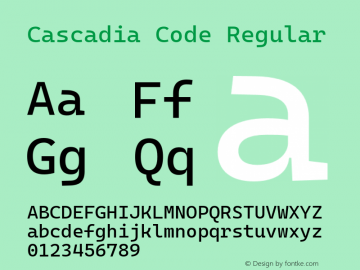 Cascadia Code Regular Version 2111.001图片样张