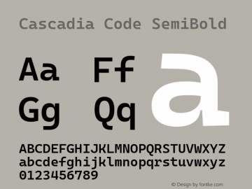 Cascadia Code SemiBold Version 2111.001; ttfautohint (v1.8.4)图片样张