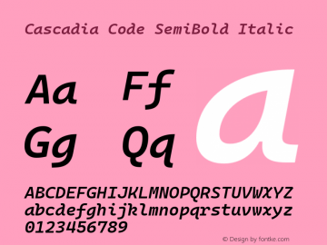 Cascadia Code SemiBold Italic Version 2111.001图片样张