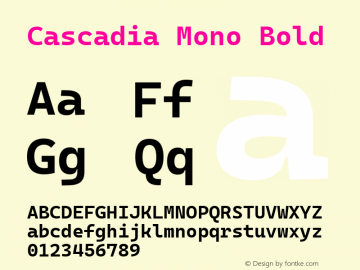 Cascadia Mono Bold Version 2111.001图片样张
