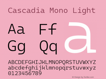 Cascadia Mono Light Version 2111.001图片样张