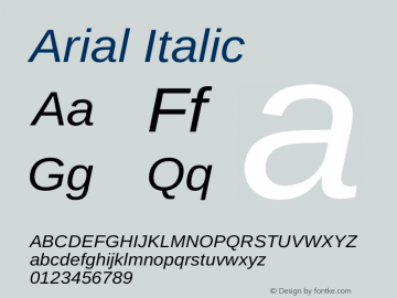 Arial Italic Version 2.00.1图片样张
